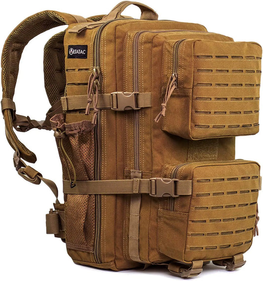 A Military Tactical Backpack for Men and Women 30L Army 3 Days MOLLE Assault Pack Bag Large Tan Rucksack