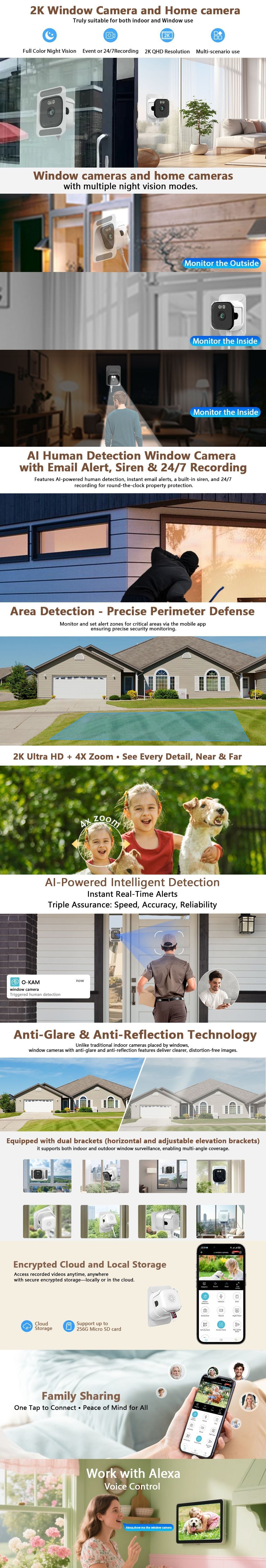 Window Security Camera 2K Dual-Band WiFi