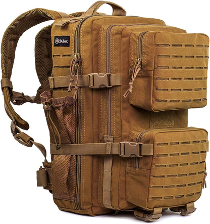 A Military Tactical Backpack for Men and Women 30L Army 3 Days MOLLE Assault Pack Bag Large Tan Rucksack