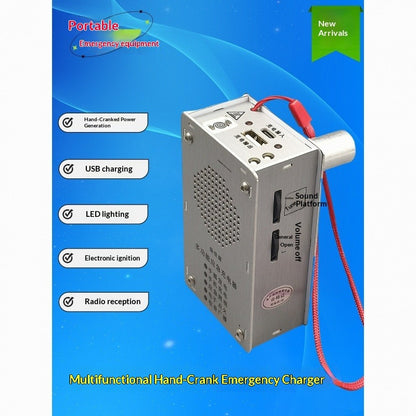 Hand Crank Emergency Radio with USB Charger & Lighter