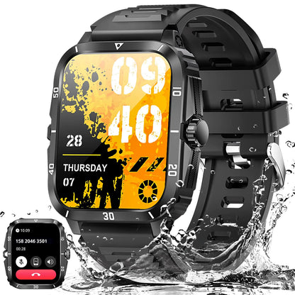 A Sport Smart Watch for Men Waterproof Watch 2.0 Big Screen Tactical Smartwatch 430mAh Fitness Tracker with Heart Rate Sleep Monitor Outdoor Answer Call for iPhone Android